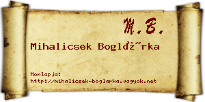 Mihalicsek Boglárka névjegykártya